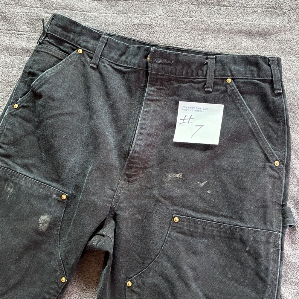Men’s Carhartt black double front b01 pants 34×36